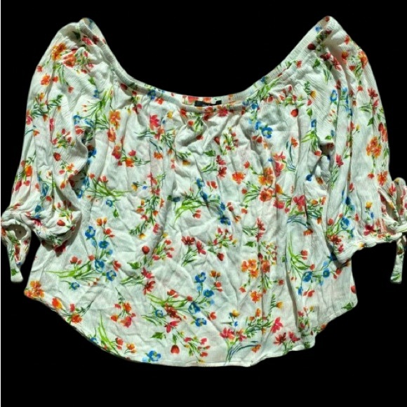 Ambiance Tops - Ambiance Floral Off-Shoulder Blouse - Multicolor
